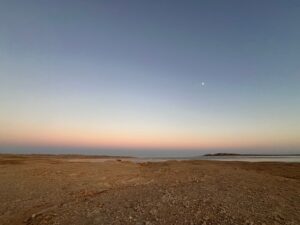 Amazing sunset view in Ras Mohammed national park by night, in Egypt.