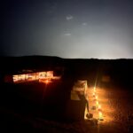 View of tents in Ras Mohammed national park by night, in Egypt.